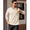 imageCOOFANDY Mens Quarter Zip Pullover Long Sleeve Casual 14 Zip Sweatshirt Lightweight Solid Mock Neck Sweater PoloBeige