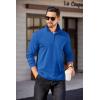 imageCOOFANDY Mens Quarter Zip Pullover Long Sleeve Casual 14 Zip Sweatshirt Lightweight Solid Mock Neck Sweater PoloBlue