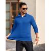 imageCOOFANDY Mens Quarter Zip Pullover Long Sleeve Casual 14 Zip Sweatshirt Lightweight Solid Mock Neck Sweater PoloBlue