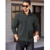 imageCOOFANDY Mens Quarter Zip Pullover Long Sleeve Casual 14 Zip Sweatshirt Lightweight Solid Mock Neck Sweater PoloDrak Grey