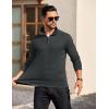 imageCOOFANDY Mens Quarter Zip Pullover Long Sleeve Casual 14 Zip Sweatshirt Lightweight Solid Mock Neck Sweater PoloDrak Grey