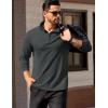 imageCOOFANDY Mens Quarter Zip Pullover Long Sleeve Casual 14 Zip Sweatshirt Lightweight Solid Mock Neck Sweater PoloDrak Grey