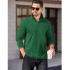 imageCOOFANDY Mens Quarter Zip Pullover Long Sleeve Casual 14 Zip Sweatshirt Lightweight Solid Mock Neck Sweater PoloGreen