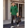 imageCOOFANDY Mens Quarter Zip Pullover Long Sleeve Casual 14 Zip Sweatshirt Lightweight Solid Mock Neck Sweater PoloGreen