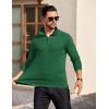imageCOOFANDY Mens Quarter Zip Pullover Long Sleeve Casual 14 Zip Sweatshirt Lightweight Solid Mock Neck Sweater PoloGreen