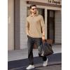 imageCOOFANDY Mens Quarter Zip Pullover Long Sleeve Casual 14 Zip Sweatshirt Lightweight Solid Mock Neck Sweater PoloKhaki