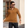 imageCOOFANDY Mens Quarter Zip Pullover Long Sleeve Casual 14 Zip Sweatshirt Lightweight Solid Mock Neck Sweater PoloLight Brown