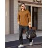 imageCOOFANDY Mens Quarter Zip Pullover Long Sleeve Casual 14 Zip Sweatshirt Lightweight Solid Mock Neck Sweater PoloLight Brown