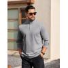 imageCOOFANDY Mens Quarter Zip Pullover Long Sleeve Casual 14 Zip Sweatshirt Lightweight Solid Mock Neck Sweater PoloLight Grey Heather