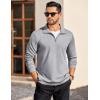 imageCOOFANDY Mens Quarter Zip Pullover Long Sleeve Casual 14 Zip Sweatshirt Lightweight Solid Mock Neck Sweater PoloLight Grey Heather