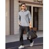 imageCOOFANDY Mens Quarter Zip Pullover Long Sleeve Casual 14 Zip Sweatshirt Lightweight Solid Mock Neck Sweater PoloLight Grey Heather