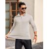 imageCOOFANDY Mens Quarter Zip Pullover Long Sleeve Casual 14 Zip Sweatshirt Lightweight Solid Mock Neck Sweater PoloLight Khaki