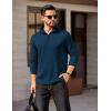 imageCOOFANDY Mens Quarter Zip Pullover Long Sleeve Casual 14 Zip Sweatshirt Lightweight Solid Mock Neck Sweater PoloNavy Blue