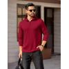 imageCOOFANDY Mens Quarter Zip Pullover Long Sleeve Casual 14 Zip Sweatshirt Lightweight Solid Mock Neck Sweater PoloRed