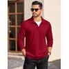 imageCOOFANDY Mens Quarter Zip Pullover Long Sleeve Casual 14 Zip Sweatshirt Lightweight Solid Mock Neck Sweater PoloRed