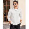 imageCOOFANDY Mens Quarter Zip Pullover Long Sleeve Casual 14 Zip Sweatshirt Lightweight Solid Mock Neck Sweater PoloWhite