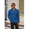 imageCOOFANDY Mens Quarter Zip Pullover Long Sleeve Mock Turtleneck Sweatshirts Thermal Workout Golf Polo ShirtRoyal Blue