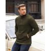 imageCOOFANDY Mens Quarter Zip Pullover Long Sleeve Waffle Quilted Sweatshirt Casual Polo Sweaters with PocketArmy Green