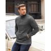 imageCOOFANDY Mens Quarter Zip Pullover Long Sleeve Waffle Quilted Sweatshirt Casual Polo Sweaters with PocketDark Grey
