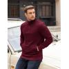 imageCOOFANDY Mens Quarter Zip Pullover Long Sleeve Waffle Quilted Sweatshirt Casual Polo Sweaters with PocketDark Red