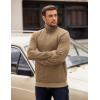 imageCOOFANDY Mens Quarter Zip Pullover Long Sleeve Waffle Quilted Sweatshirt Casual Polo Sweaters with PocketKhaki