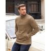 imageCOOFANDY Mens Quarter Zip Pullover Long Sleeve Waffle Quilted Sweatshirt Casual Polo Sweaters with PocketKhaki