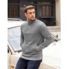 imageCOOFANDY Mens Quarter Zip Pullover Long Sleeve Waffle Quilted Sweatshirt Casual Polo Sweaters with PocketLight Grey