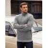 imageCOOFANDY Mens Quarter Zip Pullover Long Sleeve Waffle Quilted Sweatshirt Casual Polo Sweaters with PocketLight Grey