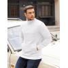 imageCOOFANDY Mens Quarter Zip Pullover Long Sleeve Waffle Quilted Sweatshirt Casual Polo Sweaters with PocketWhite