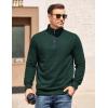 imageCOOFANDY Mens Quarter Zip Pullover Mock Neck Quilted Sweatshirt Casual Long Sleeve Polo SweaterDeep Green