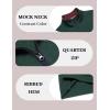 imageCOOFANDY Mens Quarter Zip Pullover Mock Neck Quilted Sweatshirt Casual Long Sleeve Polo SweaterDeep Green