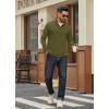 imageCOOFANDY Mens Quarter Zip Pullover Mock Neck Quilted Sweatshirt Lightweight Slim Fit Casual Long Sleeve Polo ShirtArmy Green