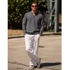 imageCOOFANDY Mens Quarter Zip Pullover Slim Fit Knit Sweater Lightweight Mock Neck Casual SweatersDark Grey