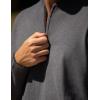 imageCOOFANDY Mens Quarter Zip Pullover Slim Fit Knit Sweater Lightweight Mock Neck Casual SweatersDark Grey