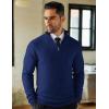 imageCOOFANDY Mens Quarter Zip Sweaters Slim Fit Lightweight Knitted Mock Neck Pullover Casual Polo SweatersDark Blue