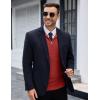 imageCOOFANDY Mens Quarter Zip Sweaters Slim Fit Lightweight Knitted Mock Neck Pullover Casual Polo SweatersDeep Red