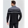 imageCOOFANDY Mens Quarter Zip Sweaters Slim Fit Lightweight Knitted Mock Neck Pullover Casual Polo SweatersGray StripesBlack Background