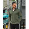 imageCOOFANDY Mens Quarter Zip Up Pullover Long Sleeve Sweatshirt Mock Neck Golf Polo SweaterArmy Green