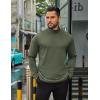 imageCOOFANDY Mens Quarter Zip Up Pullover Long Sleeve Sweatshirt Mock Neck Golf Polo SweaterArmy Green