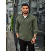 imageCOOFANDY Mens Quarter Zip Up Pullover Long Sleeve Sweatshirt Mock Neck Golf Polo SweaterArmy Green