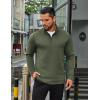 imageCOOFANDY Mens Quarter Zip Up Pullover Long Sleeve Sweatshirt Mock Neck Golf Polo SweaterArmy Green