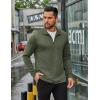 imageCOOFANDY Mens Quarter Zip Up Pullover Long Sleeve Sweatshirt Mock Neck Golf Polo SweaterArmy Green