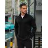 imageCOOFANDY Mens Quarter Zip Up Pullover Long Sleeve Sweatshirt Mock Neck Golf Polo SweaterBlack
