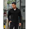 imageCOOFANDY Mens Quarter Zip Up Pullover Long Sleeve Sweatshirt Mock Neck Golf Polo SweaterBlack