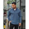 imageCOOFANDY Mens Quarter Zip Up Pullover Long Sleeve Sweatshirt Mock Neck Golf Polo SweaterBlue