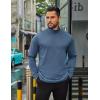 imageCOOFANDY Mens Quarter Zip Up Pullover Long Sleeve Sweatshirt Mock Neck Golf Polo SweaterBlue
