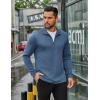 imageCOOFANDY Mens Quarter Zip Up Pullover Long Sleeve Sweatshirt Mock Neck Golf Polo SweaterBlue