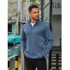 imageCOOFANDY Mens Quarter Zip Up Pullover Long Sleeve Sweatshirt Mock Neck Golf Polo SweaterBlue