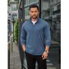 imageCOOFANDY Mens Quarter Zip Up Pullover Long Sleeve Sweatshirt Mock Neck Golf Polo SweaterBlue