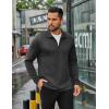 imageCOOFANDY Mens Quarter Zip Up Pullover Long Sleeve Sweatshirt Mock Neck Golf Polo SweaterDark Grey